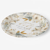 中性エレガントフローラベビー開花ベビーシャワー ペーパープレート (アングル)