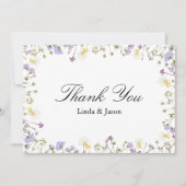 中性エレガントフローラ結婚のサンキューカード 招待状 (正面)