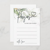 中性エレガントベビーシャワーゲーム祈りの言葉カードハート エンクロージャーカード (正面/裏面)