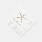 中性エレガントベージュスタフィッシュ結婚ズモノグラム 縁ありカクテルナプキン (角)