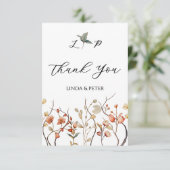 中性エレガントヴィンテージフローラ結婚 サンキューカード (スタンド正面)