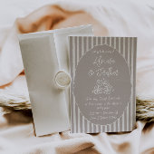 中性エレガント手描き結婚式招待状 招待状