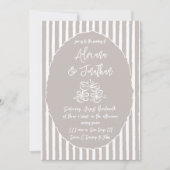 中性エレガント手描き結婚式招待状 招待状 (正面)