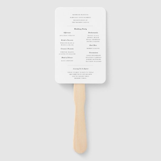 中性エレガント結婚式 プログラム ハンドファン (裏面)