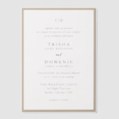 中性エレガント自然モノグラモダンム結婚ズ ベラム紙招待状 (正面)