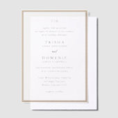 中性エレガント自然モノグラモダンム結婚ズ ベラム紙招待状 (オフセット)