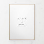 中性エレガント自然モノグラモダンム結婚ズ 三つ折り招待状 (カバー)