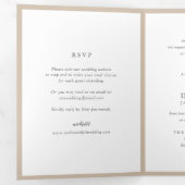 中性エレガント自然モノグラモダンム結婚ズ 三つ折り招待状 (内部最初)