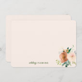 中性エレガントBoho水カラーフローラパーソナル ノートカード (正面/裏面)