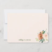 中性エレガントBoho水カラーフローラパーソナル ノートカード (正面)