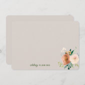 中性エレガントBoho水色フローラパーソナルNo ノートカード (正面/裏面)