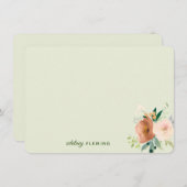 中性エレガントBoho水色フローラパーソナルNo ノートカード (正面/裏面)