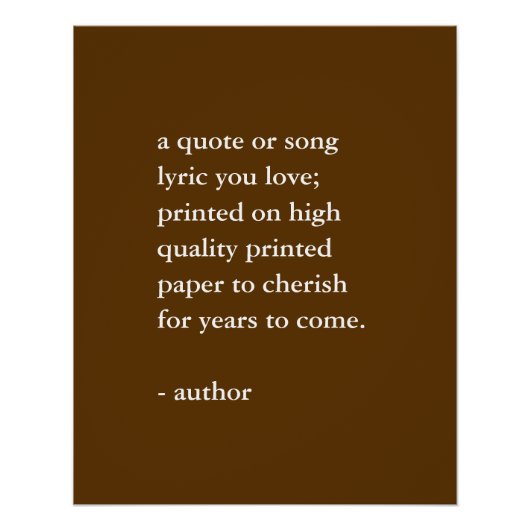 中性カスタム引用文プリント ポスター (正面)