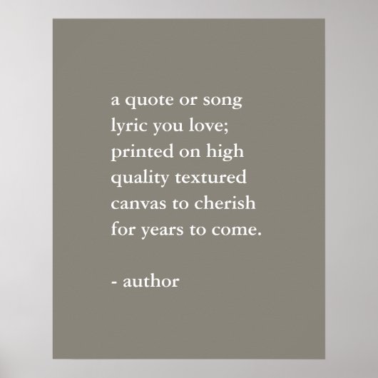 中性カスタム引用文プリント ポスター (正面)