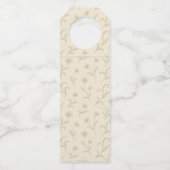 中性クリームエレガントフローラ植物性ワイン ボトルネックタグ (正面)