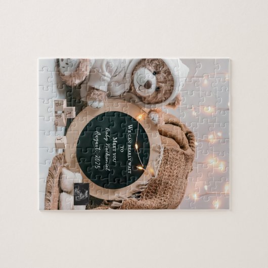 中性シンプルデジタル妊娠の発表 ジグソーパズル (横)