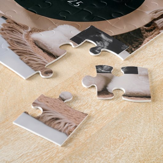 中性シンプルデジタル妊娠の発表 ジグソーパズル (側面)