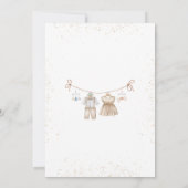 中性ジェンダーが赤ちゃんシャワーを明らかにする 招待状 (裏面)