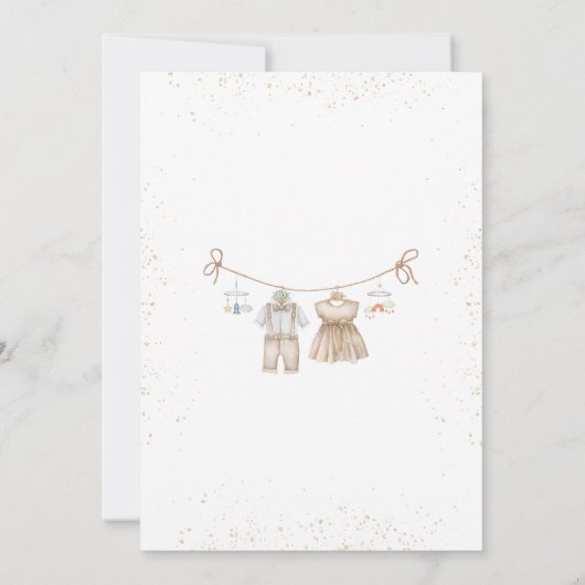 中性ジェンダーが赤ちゃんシャワーを明らかにする 招待状 (裏面)