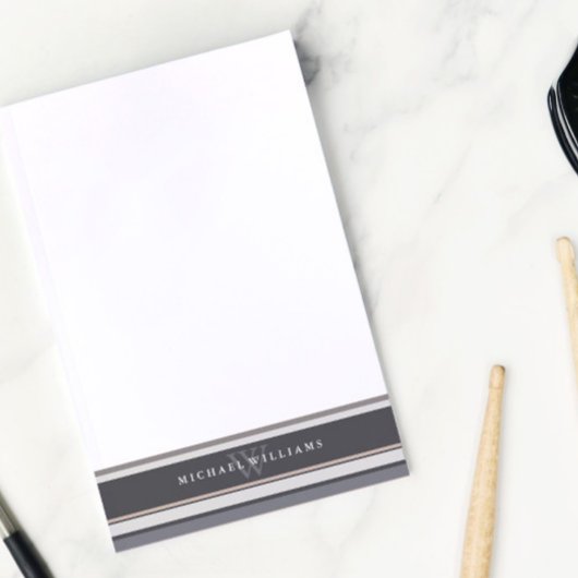 中性ストライプモノグラムの ポストイット