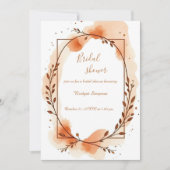 中性テラコッタ素朴フローラブライダルシャワー 招待状 (正面)