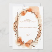 中性テラコッタ素朴フローラブライダルシャワー 招待状 (裏面)