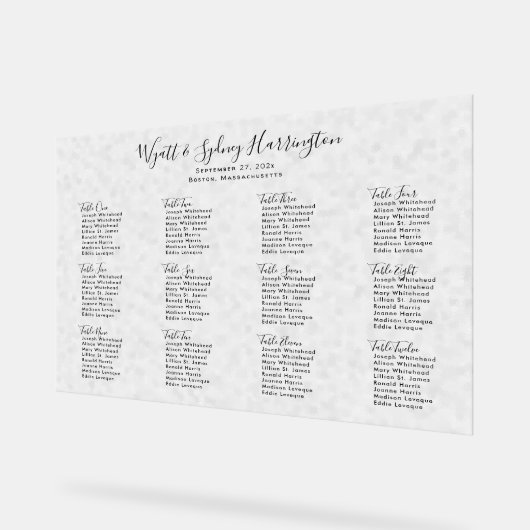 中性テーマ結婚不透明の座席表 アクリルサイン (傾斜)