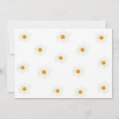 中性デイジーベビーシャワーおむつラッフルカード 招待状 (裏面)