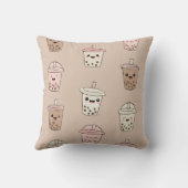 中性パーソナライズされたかわいい乳白色バブルティー クッション (裏面)