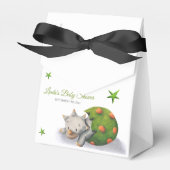 中性パーソナライズされたトリケラトプス恐竜パーティー フェイバーボックス (正面サイド)