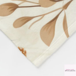 中性パーソナライズされた秋の葉 フリースブランケット