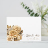 中性フラワーブーケ結婚ホワイト 出欠カード (スタンド正面)