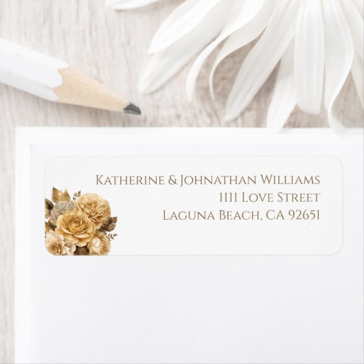 中性フラワーブーケ結婚ーズ ラベル (インサイチュ)