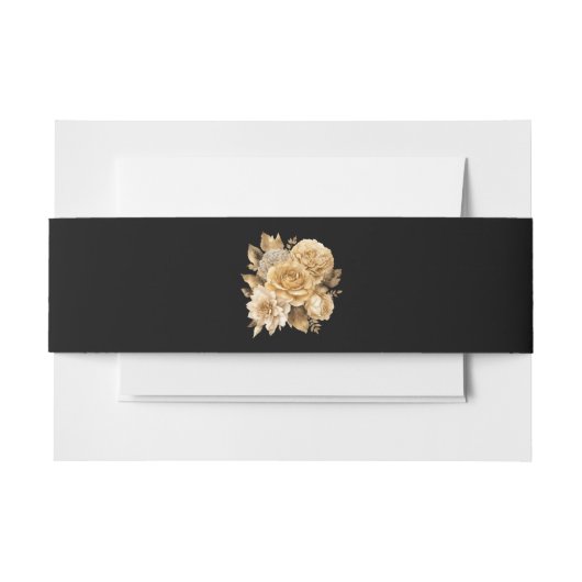 中性フラワーブーケ結婚ーズ 招待状ベリーバンド (正面例)