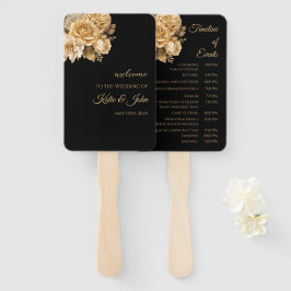 中性フラワーブーケ結婚式 プログラム- ハンドファン