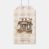 中性フランスのカフェブライダルシャワー ギフトタグ (正面)