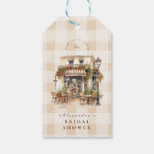 中性フランスのカフェブライダルシャワー ギフトタグ (裏面)