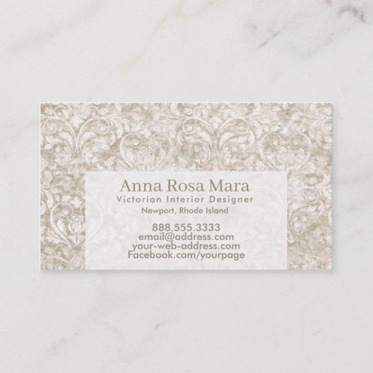 *~*中性フローラアンティークビクトリアンヴィンテージリネン 名刺 (裏面)
