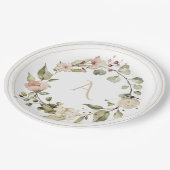 中性フローラ植物性モノグラ結婚ムエレガントズ ペーパープレート (アングル)