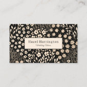 中性フローラQRコードビジネスカードブラックベージュ 名刺 (正面)