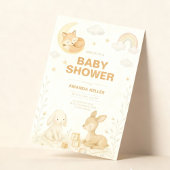 中性ベビーアニマル子供部屋ベビーシャワー 招待状