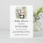 中性ベビー動物シャワー招待状 招待状 (スタンド正面)