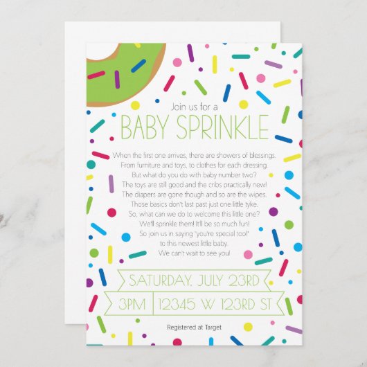中性ベビー散布招待状 招待状 (正面/裏面)