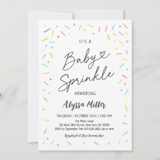 中性ベビー散布 招待状 (正面)