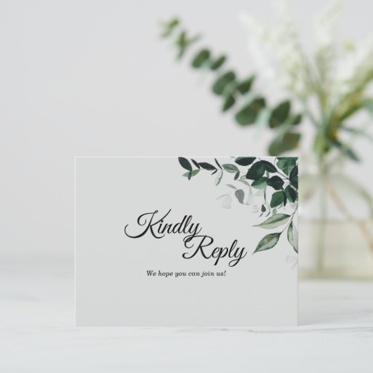 中性ボタニカル結婚反応はがき インビテーションポストカード (スタンド正面)