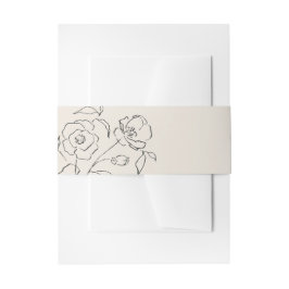 中性ミニマルデリケートファインアートフローラ結婚ズ 招待状ベリーバンド