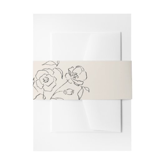 中性ミニマルデリケートファインアートフローラ結婚ズ 招待状ベリーバンド (正面例)