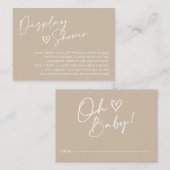 中性ミニマルベビーディスプレイシャワー囲いカード エンクロージャーカード (正面/裏面)