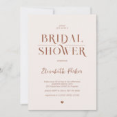 中性ミニマルボホモダンブライダルシャワー 招待状 (正面)