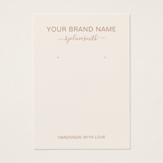 中性ミニマルモダンジュエリー表示カード (正面)